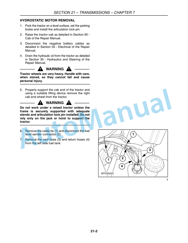 New Holland TV145 Tractor Repair Manual 87049449-3