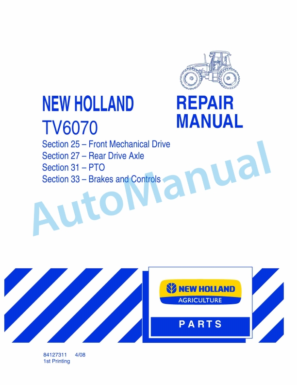 New Holland TV6070 Tractor Repair Manual 84127311