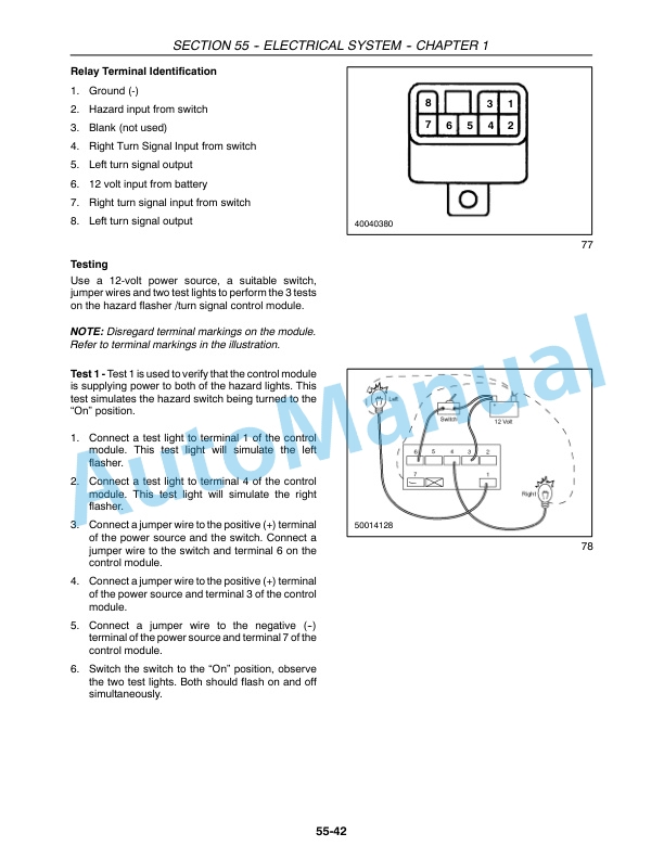 New Holland TZ18DA, TZ22DA, TZ24DA, TZ25DA Tractor Repair Manual 87350103-2