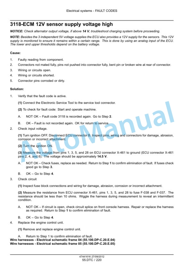 New Holland U80C Electrical System Service Manual 47447776-3