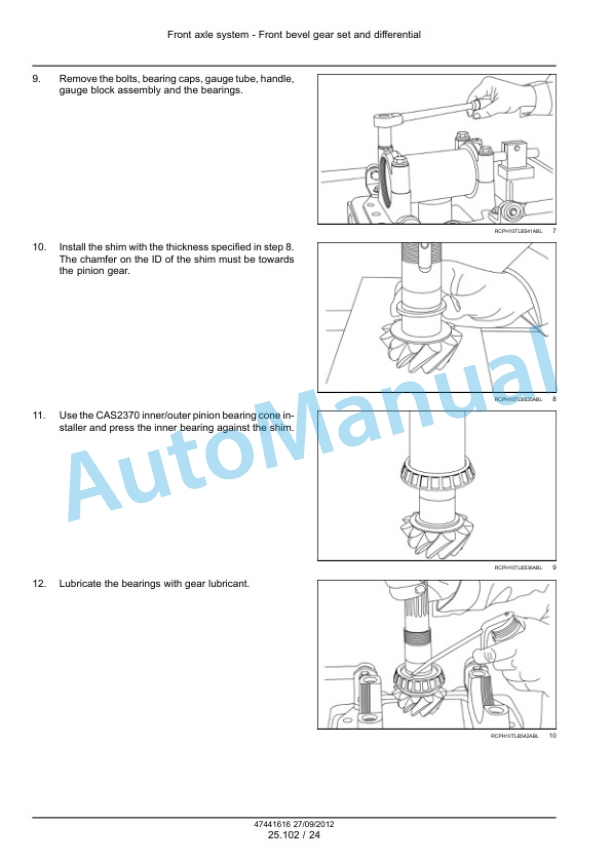 New Holland U80C Front Axle System - 25, Powered Front Axle - 100 Service Manual 47447773-2