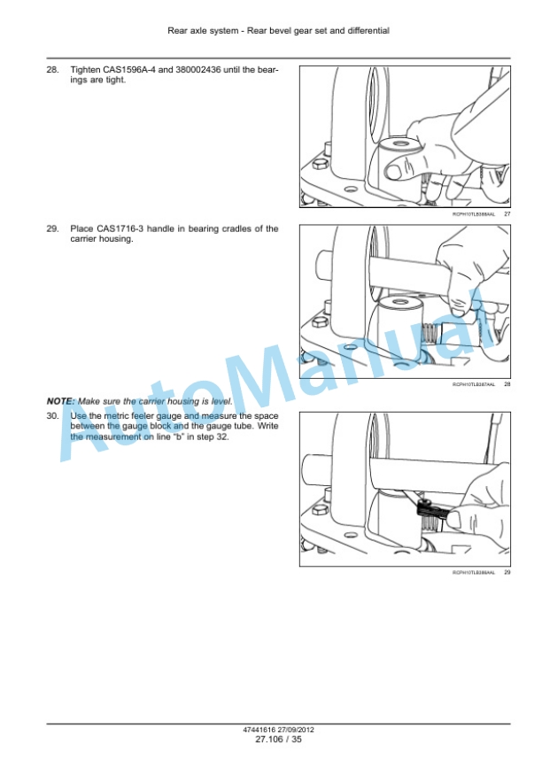 New Holland U80C Front Axle System - 25, Powered Front Axle - 100 Service Manual 47447773-4