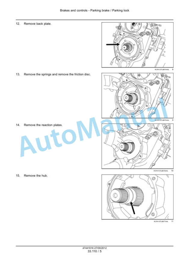 New Holland U80C Front Axle System - 25, Powered Front Axle - 100 Service Manual 47447773-5