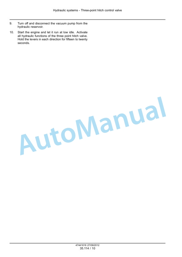 New Holland U80C Hydraulic System Service Manual 47447774-2