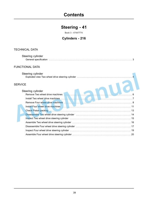 New Holland U80C Tier 4 Tractor Loader Service Manual 47447778-4