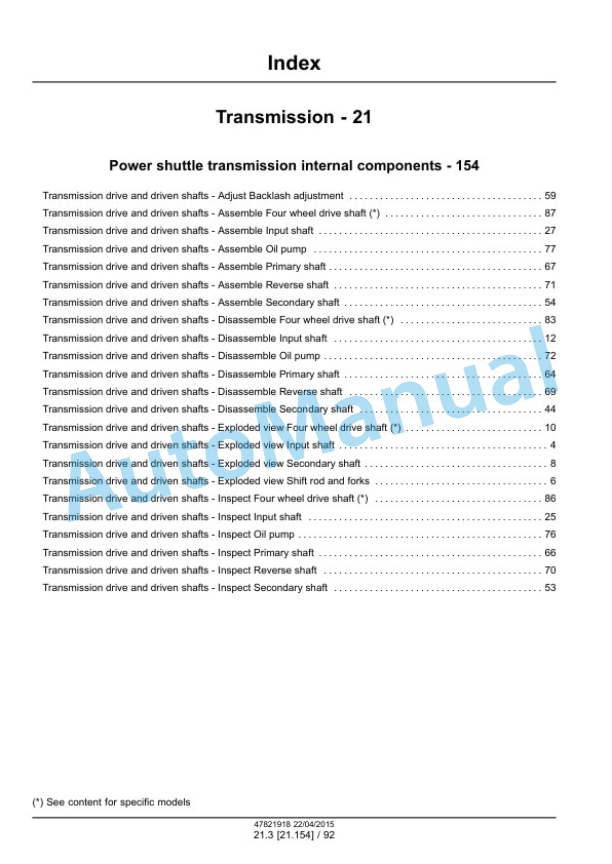 Alternative view of New Holland U80C Tier 4B Final Tractor Loader Service Manual 47821918