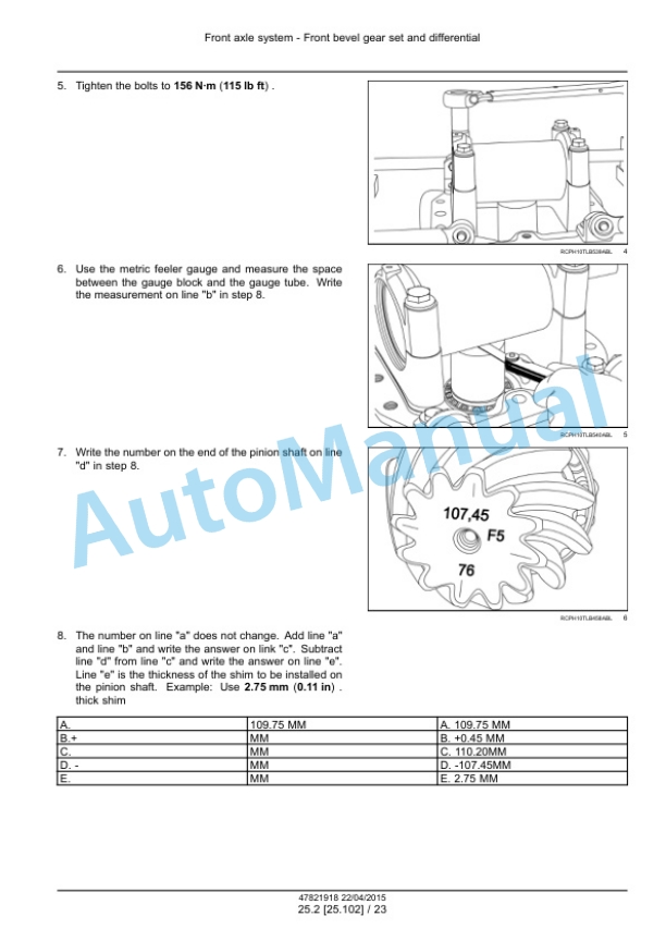 Alternative view of New Holland U80C Tier 4B Final Tractor Loader Service Manual 47881790