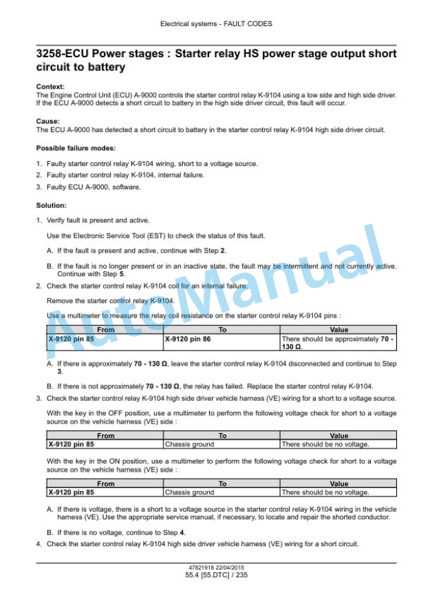 New Holland U80C Tier 4B Final Tractor Loader Service Manual 47881794-5