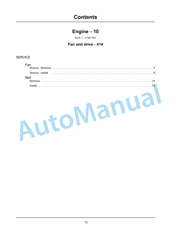 New Holland U80C Tier 4B Final Tractor Loader Service Manual 47881796-2
