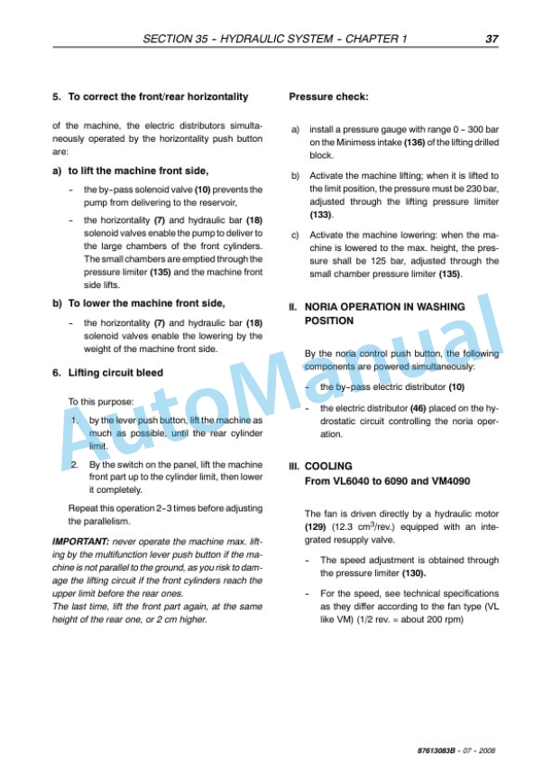 New Holland VL5090, VL6040, VL6050, VL6060, VL6070, VL6080, VL6090, VM3090, VM4090, VN2090 Repair Manual 87613083B-3