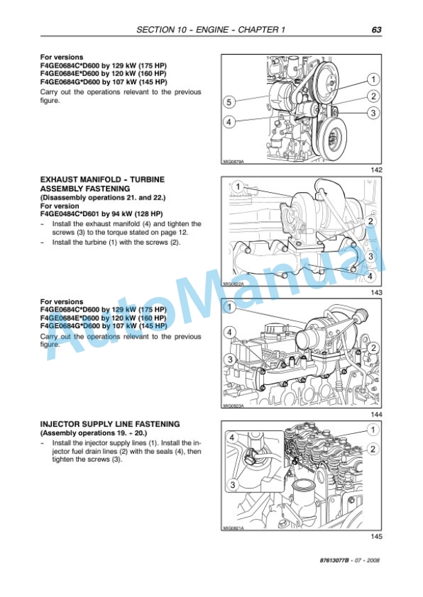 New Holland VM3080, VL5060, VL5070, VL5080 Repair Manual 87613077B-2