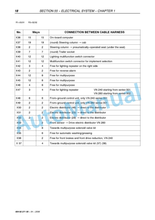 New Holland VN260, VN240 Grape Harvester Service Manual 6048227100-4