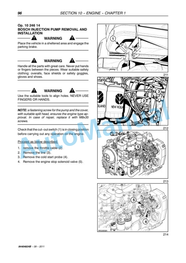 Alternative view of New Holland VX7090 Grape Harvester Service Manual 84404824B