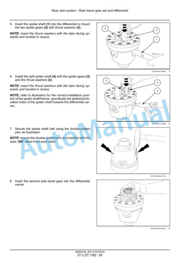 Alternative view of New Holland W110D Tier 2 Wheel Loader Service Manual 48083743