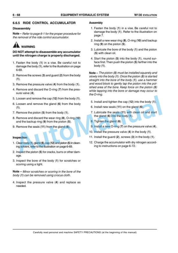 New Holland W130 Evolution Wheel Loader Service Manual 6040240900EN-5