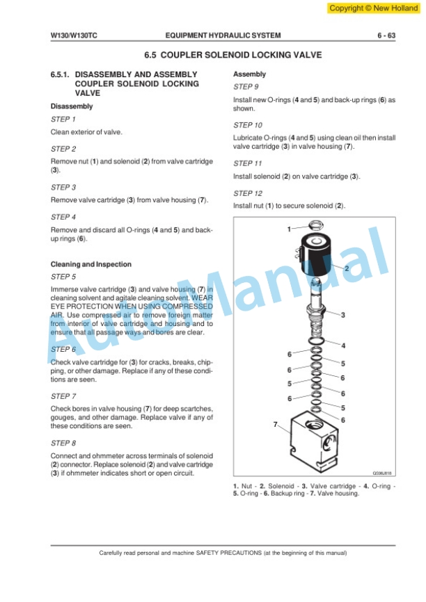 New Holland W130, W130TC Wheel Loader Workshop Manual 6041349200EN-5