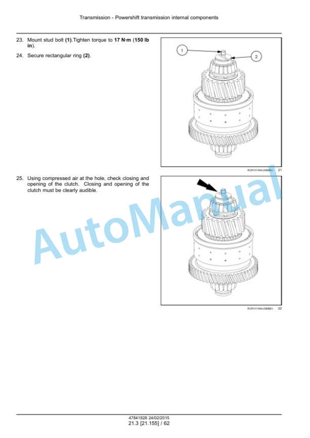 Alternative view of New Holland W130C, W170C Tier 4B Final Wheel Loader Service Manual 47841828