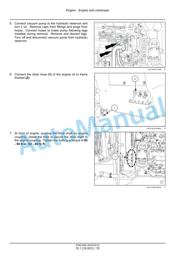 New Holland W130C, W170C Tier 4B Final Wheel Loader Service Manual 47865316-3