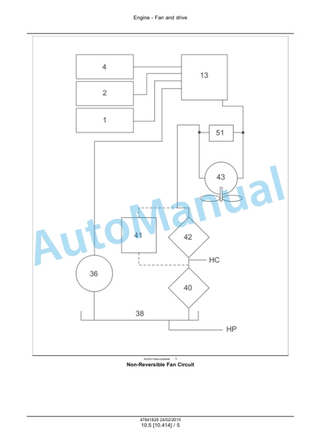 New Holland W130C, W170C Tier 4B Final Wheel Loader Service Manual 47865316-5