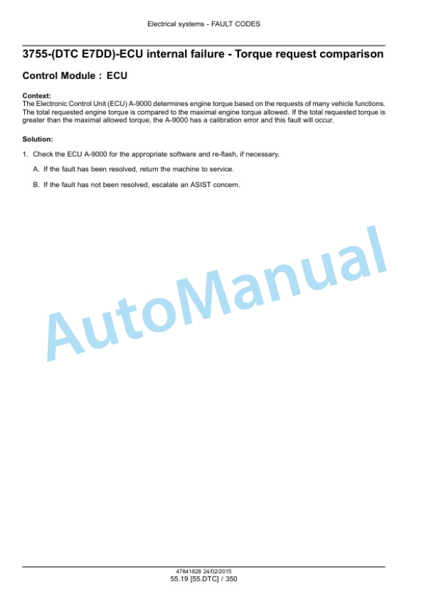 New Holland W130C, W170C Tier 4B Final Wheel Loader Service Manual 47865321-5