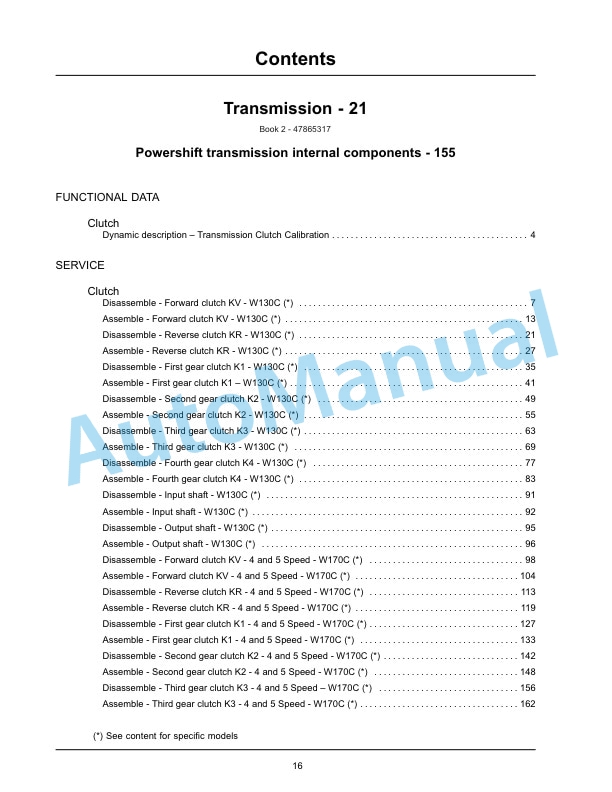 New Holland W130C, W170C Tier 4B Final Wheel Loader Service Manual 47865323-2