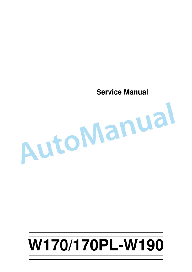 New Holland W170, W170PL, W190 Wheel Loader Service Manual 6040224201EN