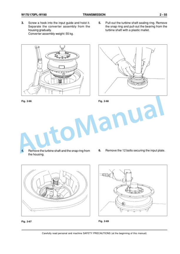 Alternative view of New Holland W170, W170PL, W190 Wheel Loader Service Manual 6040224201EN
