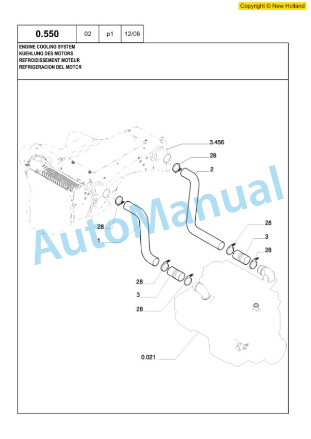 New Holland W170B Tier 3 Wheel Loader Service Parts Catalogue 6040435100-2