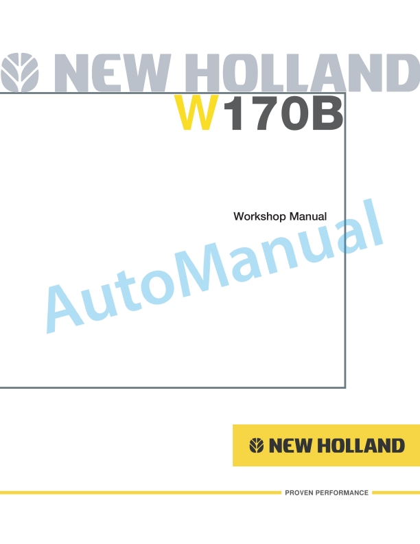 New Holland W170B Wheel Loader Workshop Manual 87614924