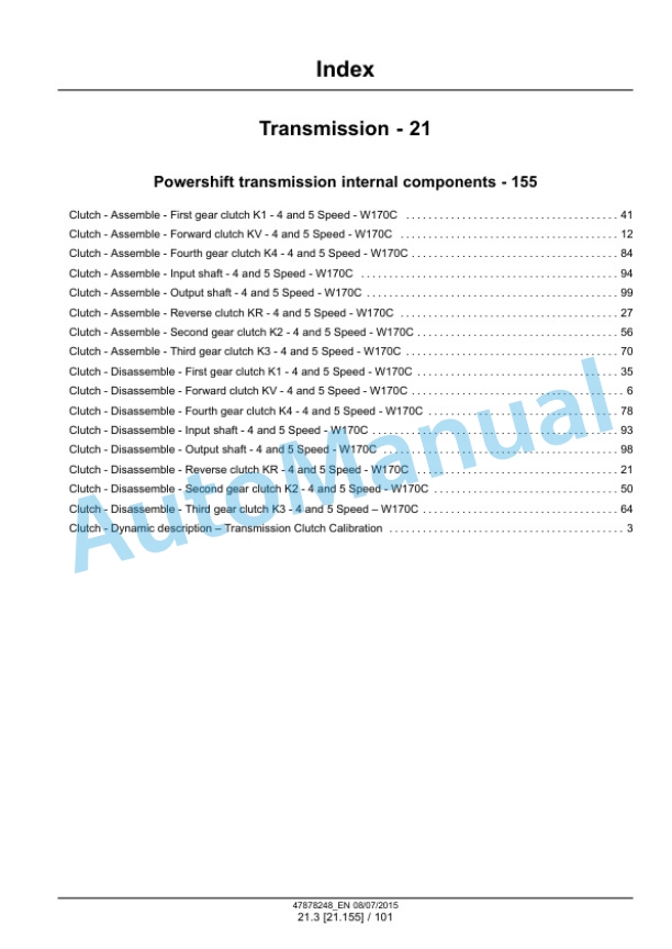 Alternative view of New Holland W170C Tier 4B Wheel Loader Service Manual 47878248