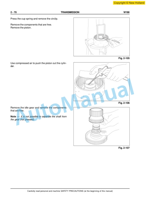New Holland W190 Wheel Loader Workshop Manual 6041350201-3