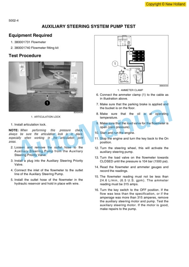 New Holland W190B Wheel Loader Workshop Manual 87614929-3