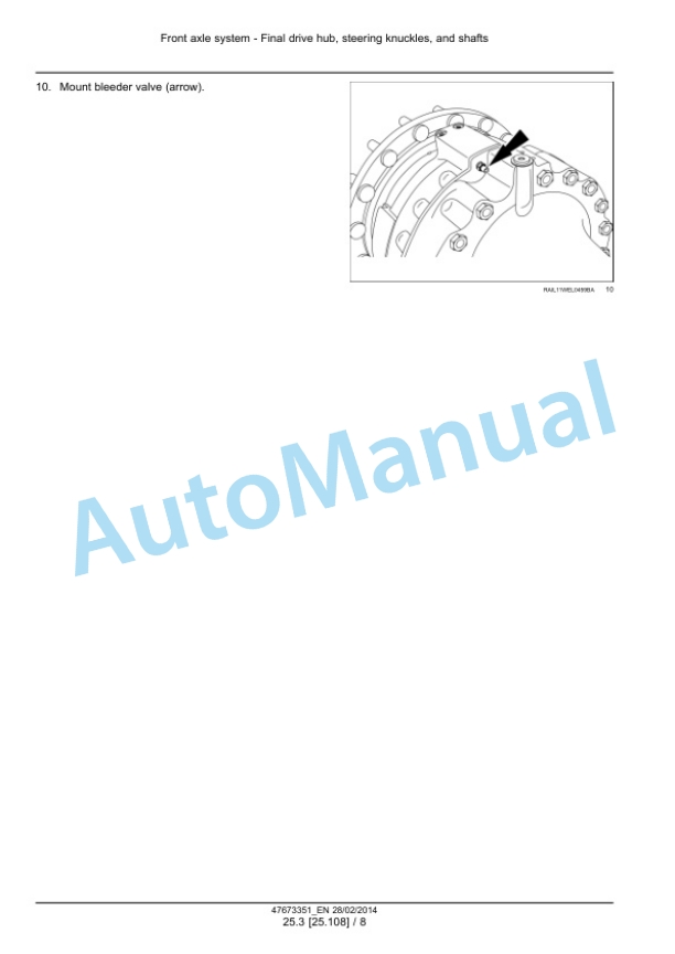 Alternative view of New Holland W190C, W230C Tier 4A Interim Wheel Loader Service Manual 47673351