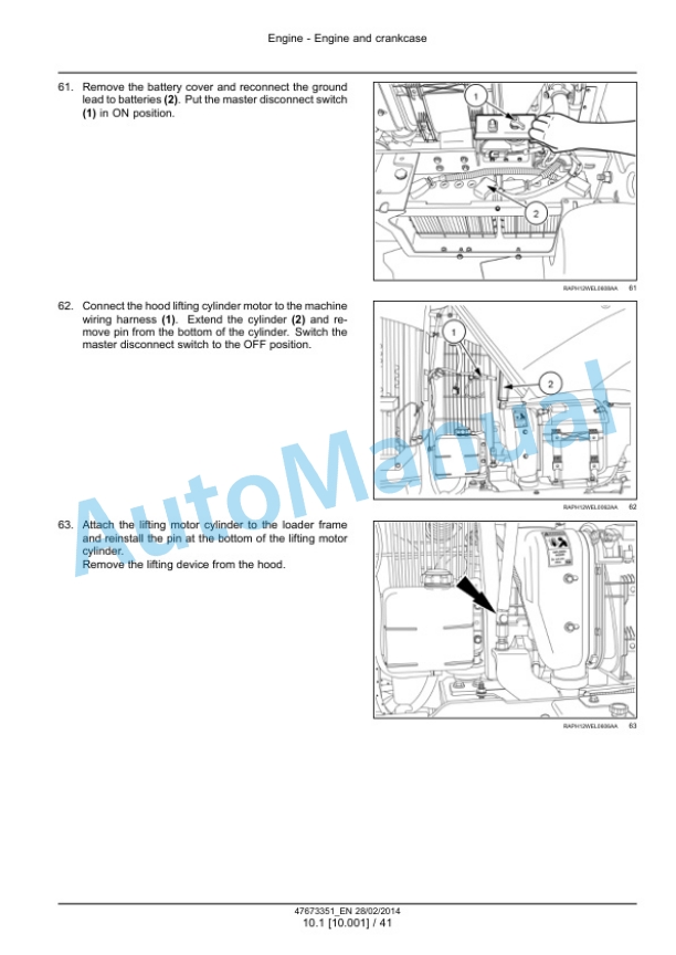 Alternative view of New Holland W190C, W230C Tier 4A Interim Wheel Loader Service Manual 47865326