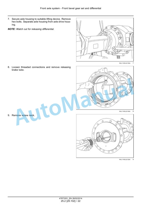 Alternative view of New Holland W190C, W230C Tier 4A Interim Wheel Loader Service Manual 47865327