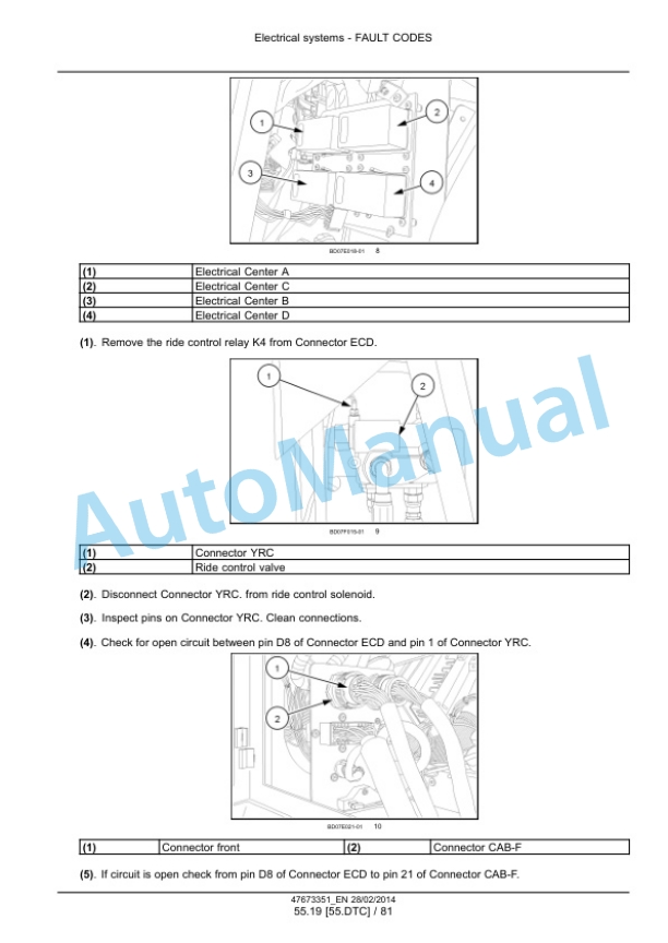 New Holland W190C, W230C Tier 4A Interim Wheel Loader Service Manual 47865330-2