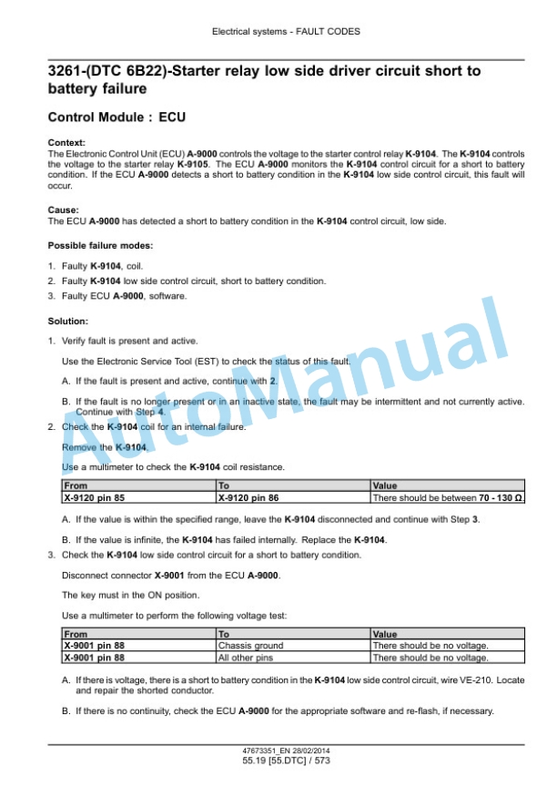 New Holland W190C, W230C Tier 4A Interim Wheel Loader Service Manual 47865331-3