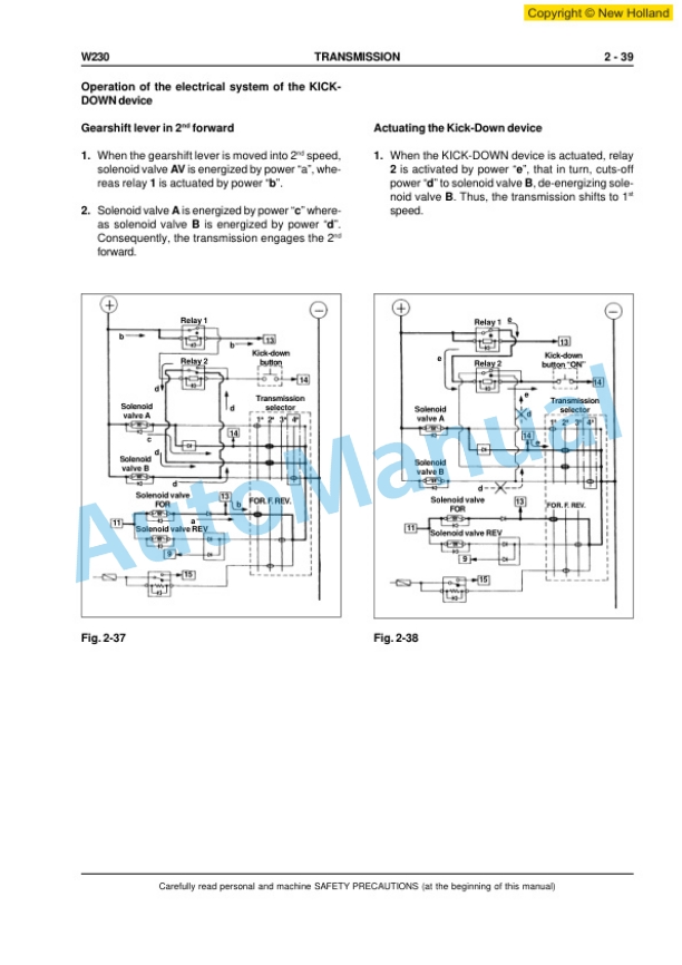 New Holland W230 Wheel Loader Workshop Manual 6041350700EN-2