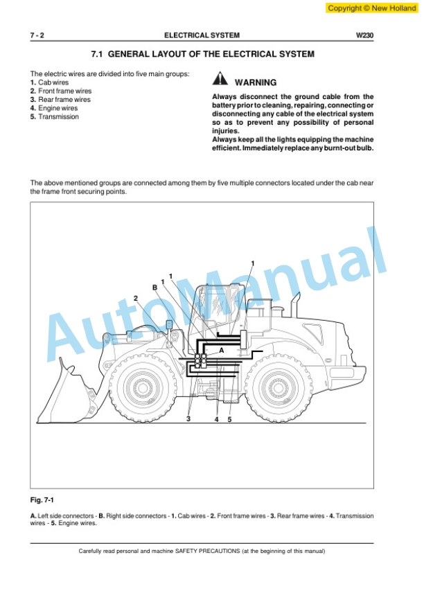 New Holland W230 Wheel Loader Workshop Manual 6041350700EN-5