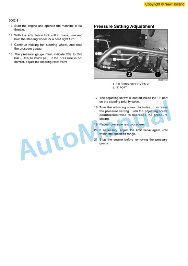 New Holland W270B Wheel Loader Workshop Manual 87661531-3