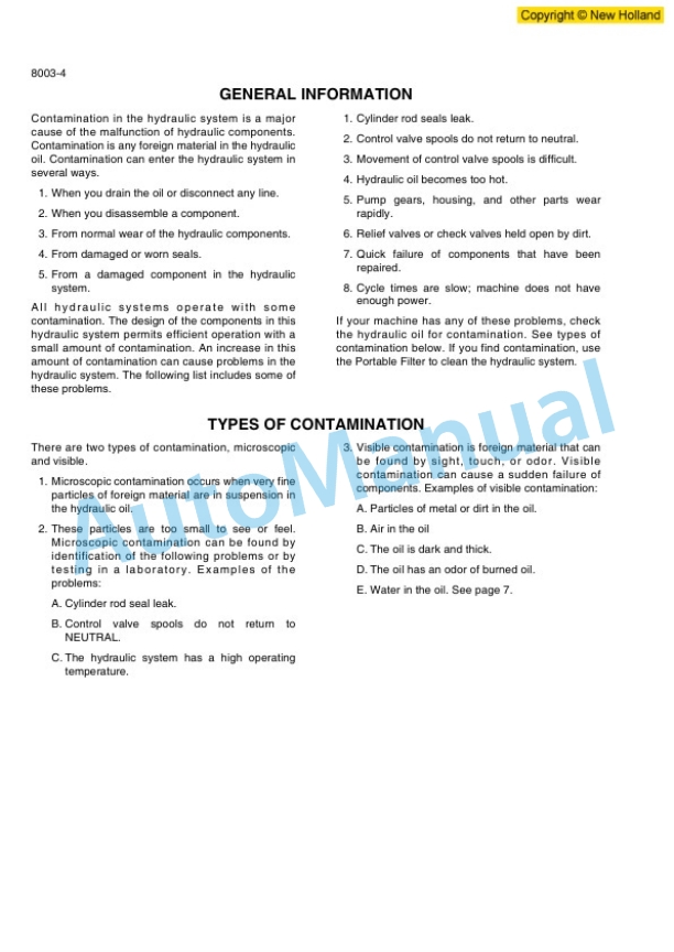 New Holland W270B Wheel Loader Workshop Manual 87661531-5