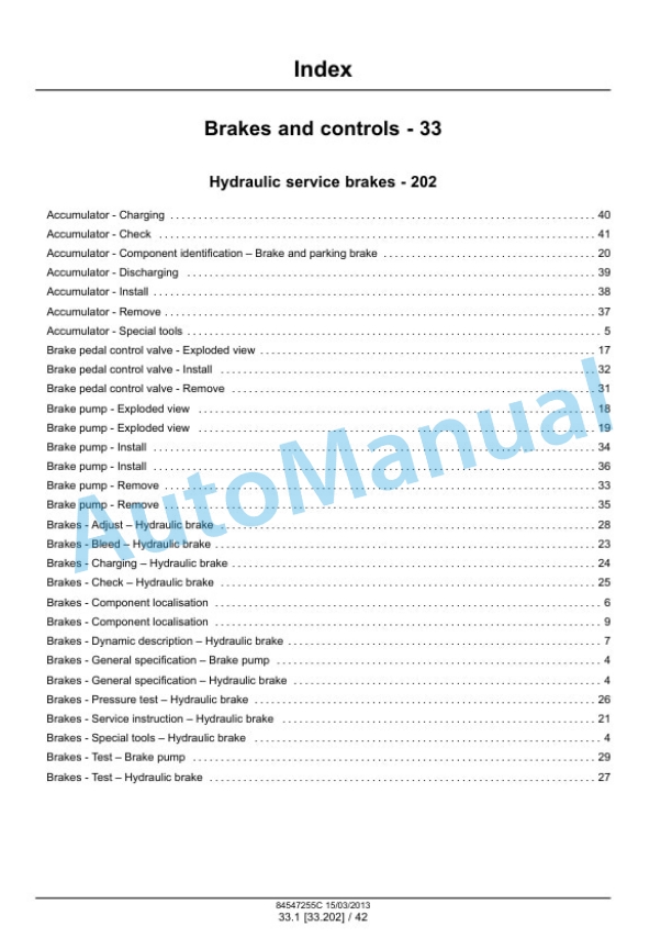 Alternative view of New Holland W270C, W300C Tier 4 Wheel Loader Service Manual 84547255C