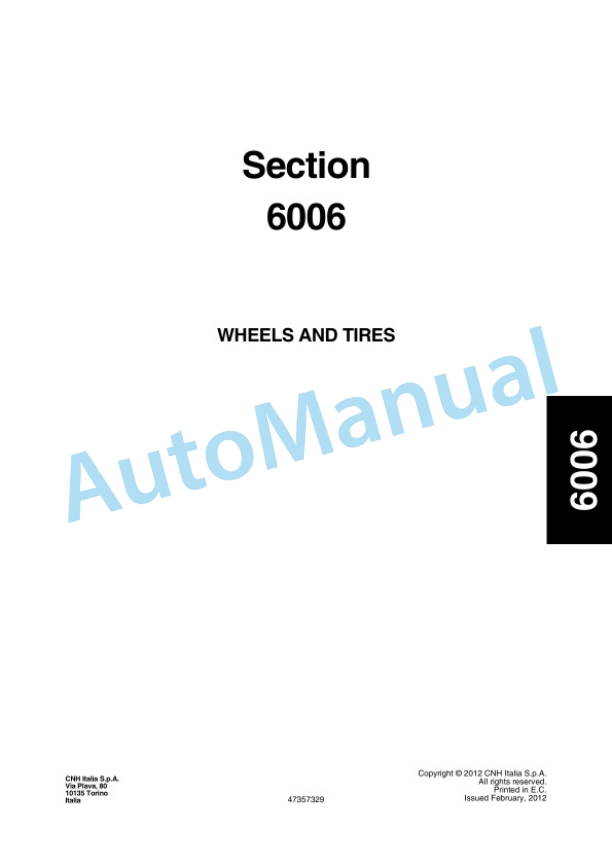 New Holland W270C, W300C Wheel Loader Service Manual 47357329-5