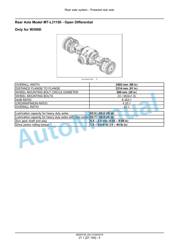 Alternative view of New Holland W270D, W300D Tier 2 Wheel Loader Service Manual 48083746