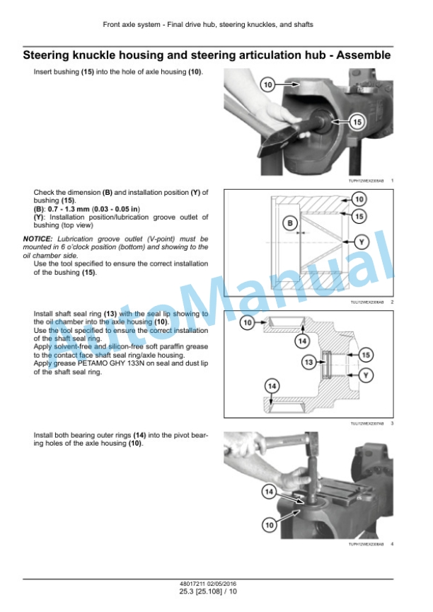 Alternative view of New Holland WE170B, WE190B Wheeled Excavator Service Manual 48017211