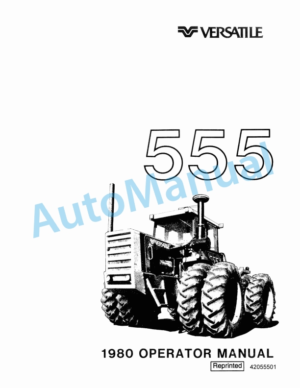 Versatile 555 Tractor Operation and Maintenance Manual 42055501