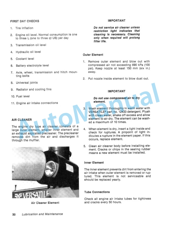 Versatile 555 Tractor Operation and Maintenance Manual 42055507-3