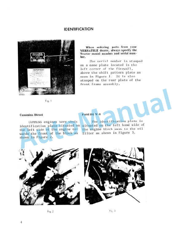 Alternative view of Versatile D118, D145, G125 4WD Tractor Operation and Maintenance Manual 42011830