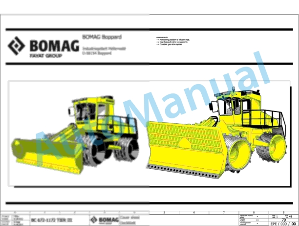 Bomag BC 1172 RB-2 Refuse Compactor Electric, Hydraulic Schematics Diagram 101570851001 - 101570851021