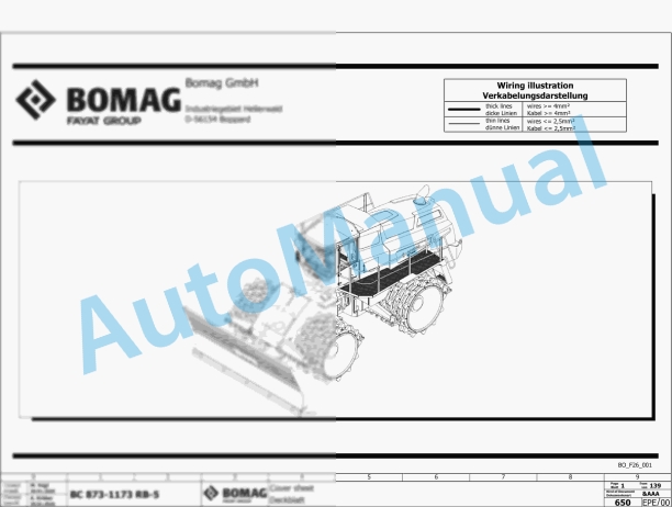 Bomag BC 1173 RB-5 Refuse Compactor Electric, Hydraulic Schematics Diagram 101930421001 - 101930429999